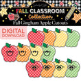 Load image into Gallery viewer, Printable Fall Gingham Apples With and Without Faces Cutouts | 90s Teacher