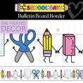 Load image into Gallery viewer, Buddies Forever School Supplies Bulletin Board Border