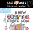 Load image into Gallery viewer, A New Chapter Starts Now Boho Pastel Door Decor | Pastel Pages