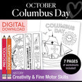 Load image into Gallery viewer, Printable Preschool and Kindergarten Columbus Day Worksheets Activities and Coloring Pages