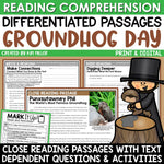 Groundhog Day Activities Reading Comprehension Passages Questions Close Reading
