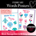 Load image into Gallery viewer, Printable February Words Posters