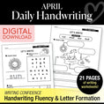 Load image into Gallery viewer, Printable April Daily Handwriting