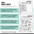 Load image into Gallery viewer, Printable First Grade May Daily Math