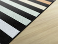 Load image into Gallery viewer, Rainbow Stripes on Black Classroom Rug by Schoolgirl Style