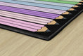 Load image into Gallery viewer, rainbow Pencils on Black Classroom Rug