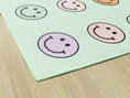 Load image into Gallery viewer, Smiley Faces on Mint Sit Spots Classroom Rug by Schoolgirl Style