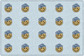 Load image into Gallery viewer, Smiley Cowboy Sit Spots on Light Blue Classroom Rug by Schoolgirl Style