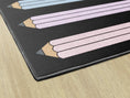 Load image into Gallery viewer, Pastel Pencils with Bows Classroom Rug by Schoolgirl Style