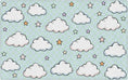 Load image into Gallery viewer, Clouds and Stars Pastel Blue Classroom Rug by Schoolgirl Style
