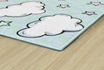 Load image into Gallery viewer, Clouds and Stars Pastel Blue Classroom Rug by Schoolgirl Style