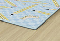 Load image into Gallery viewer, Pencils on Blue Checkerboard Classroom Rug by Schoolgirl Style