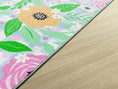 Load image into Gallery viewer, Pretty in Pastel Floral on Gingham Classroom Rug by Schoolgirl Style
