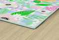 Load image into Gallery viewer, Pretty in Pastel Floral on Gingham Classroom Rug by Schoolgirl Style