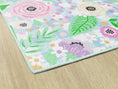 Load image into Gallery viewer, Pretty in Pastel Floral on Gingham Classroom Rug by Schoolgirl Style
