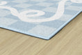 Load image into Gallery viewer, Bow Border in Blue Classroom Rug by Schoolgirl Style