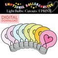 Load image into Gallery viewer, Printable Rainbow Pastel Light Bulbs Bulletin Board Cutouts | Emotional Rollercoaster