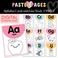 Load image into Gallery viewer, Printable Boho Pastel Alphabet Cards with Linework | Pastel Pages
