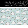 Load image into Gallery viewer, Clouds and Stars Pastel Blue Classroom Rug by Schoolgirl Style