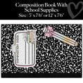 Load image into Gallery viewer, Composition Notebook with School Supplies Classroom Rug by Schoolgirl Style