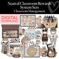 Load image into Gallery viewer, Printable Neutral Classroom Rewards System Sets