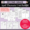 Load image into Gallery viewer, Printable Second Grade April Thematic Unit Bundle