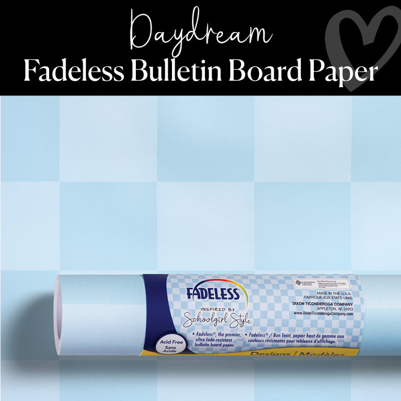 Daydream | Blue and Light Blue Checkerboard | Bulletin Board Paper | Schoolgirl Style