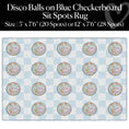 Load image into Gallery viewer, Disco Balls on Blue Checkerboard Sit Spots Classroom Rug by Schoolgirl Style