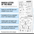 Load image into Gallery viewer, Printable Preschool March Letter of the Week (Y, Z, & Full Alphabet Review)