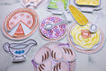 Load image into Gallery viewer, Colorful illustrations of food items on a gray background