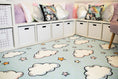 Load image into Gallery viewer, Clouds and Stars Pastel Blue Classroom Rug by Schoolgirl Style