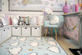 Load image into Gallery viewer, Clouds and Stars Pastel Blue Classroom Rug by Schoolgirl Style