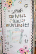 Load image into Gallery viewer, Spread Kindness Like Wildflowers Pastel Classroom Door Decor | Pretty in Pastel