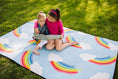 Load image into Gallery viewer, Whimsical Rainbow Blue Classroom Rug by Schoolgirl Style