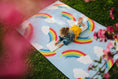 Load image into Gallery viewer, Whimsical Rainbow Blue Classroom Rug by Schoolgirl Style
