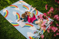 Load image into Gallery viewer, Whimsical Rainbow Blue Classroom Rug by Schoolgirl Style