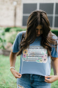 Load image into Gallery viewer, Composition Notebook Label Choose Kindness T-Shirt | Blue Gingham | Pretty in Pastel