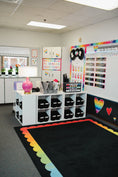 Load image into Gallery viewer, Rainbow Ombre Scallop Classroom Rug by Schoolgirl Style