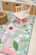 Load image into Gallery viewer, Pretty in Pastel Floral on Gingham Classroom Rug by Schoolgirl Style
