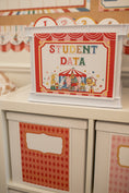 Load image into Gallery viewer, Printable Vintage Student Data Folder Labels | Storybook Circus