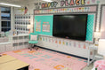 Load image into Gallery viewer, Pink "This is Our Happy Place" Classroom Rug by Schoolgirl Style