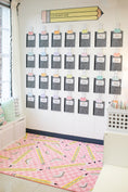 Load image into Gallery viewer, Pink Checkered with Pencils Classroom Rug by Schoolgirl Style