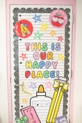 Load image into Gallery viewer, This Is Our Happy Place Bright Rainbow Classroom Door Decor | School Days