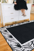 Load image into Gallery viewer, White Ferns On Black Classroom Rug by Schoolgirl Style