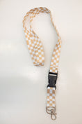 Load image into Gallery viewer, Neutral Checkerboard Teacher Lanyard | Teacher Accessories