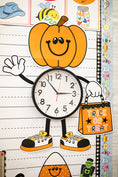 Load image into Gallery viewer, Printable Halloween Pumpkin Clock Decoration | 90s Teacher