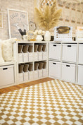 Load image into Gallery viewer, Brown and White Checkerboard Rug Neutral Classroom Rug