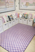 Load image into Gallery viewer, Lavender Checkerboard Classroom Rug by Schoolgirl Style