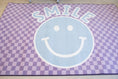 Load image into Gallery viewer, Smile Lavender Checkerboard Classroom Rug by Schoolgirl Style