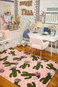 Load image into Gallery viewer, Cactus Patterns on Light Pink Classroom Rug by Schoolgirl Style